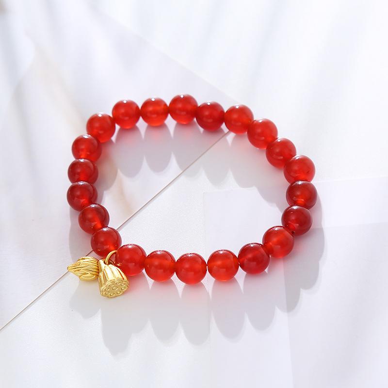 Red Agate Crystal Bracelet Fashion Women Daily Jewelry Lucky Gift