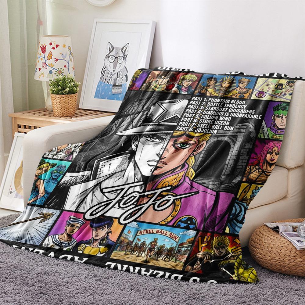 1 Stück Jojo's Bizarre Adventure Gemusterte Flanelldecke Geeignet für Alle Jahreszeiten Für Heimdekoration Wärme Und Komfort Geschenke Weihnachtsgeschenk