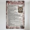 Vintage Humorous '7 Reasons Why a Cat Is Better Than a Man' Metal Tin Sign with Rusty Finish, Tabby Cat Illustration - Home Bar