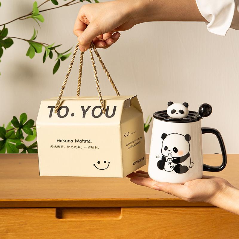 Souvenir Graduation Gift Gift Practical Cup New Style Cute Panda Ceramic Mug Couple Water Cup Teacher