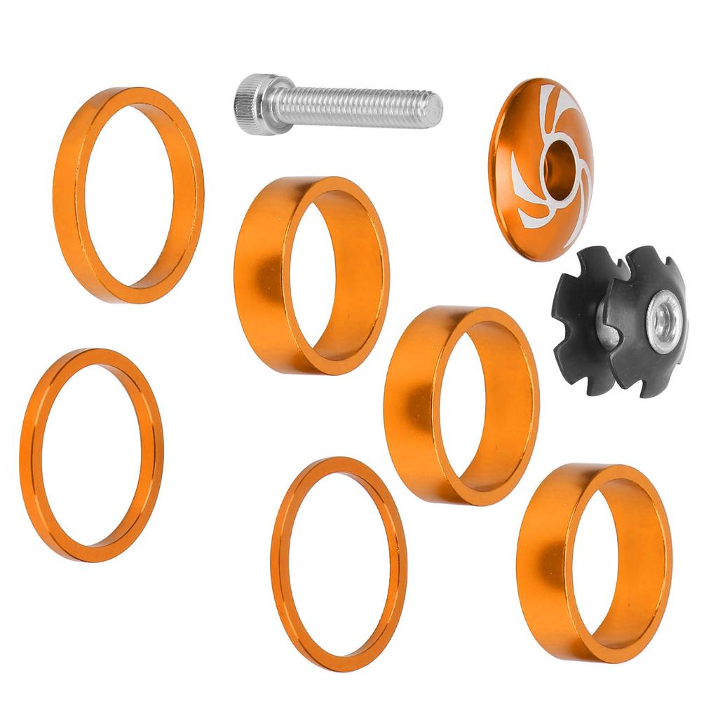 6Pcs Bike Headset Spacer Aluminium Alloy Bicycle Handlebar Stem Spacers for Mountain BikeGold