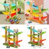 Wooden Kids Racing Track Car Toy With Inertia And Diy