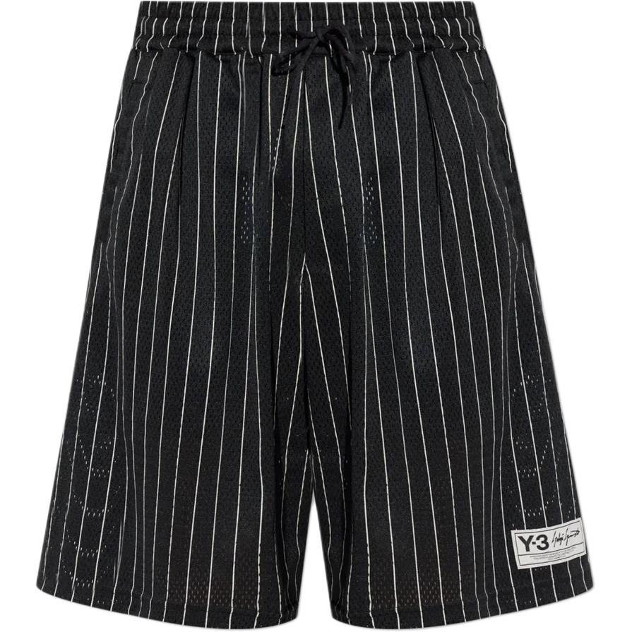 Y-3 x Adidas Mesh Pinstripe Shorts Black Men Bottoms KQ9829 M