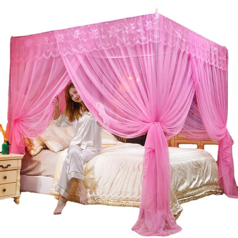 Princess Style Encrypted Mesh Mosquito Net for Home, Thickened Palace Design, Three-Door Net for 1.5m-1.8m Beds