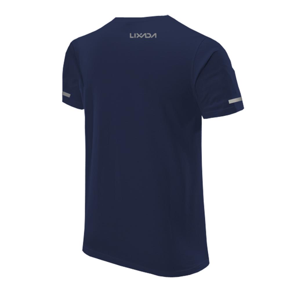 Lixada Men Secagem Rápida Manga Curta Camiseta Respirável Corrida Ciclismo Corrida Esportes Fitness