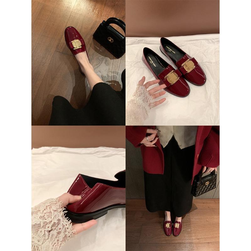 Lammfellversion von Fira Manor superweiche goldene Schnalle faule Leute pendeln in Damen kleinen Lederschuhen