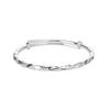 S990 Full Silver Twisted Smooth Solid Pure Silver Bracelet with Push Pull Adjustable Bracelet Women's Personalized Silver Bracelet Handpiece