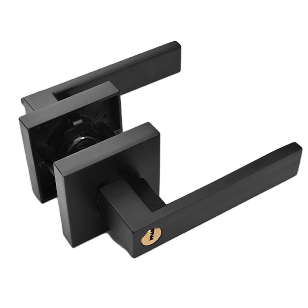 

Дверная ручка-замок для внутренних дверей с цилиндровым замком, прочный деревянный дверной замок, алюминиевый сплав, ручка-замок, фурнитура чёрный