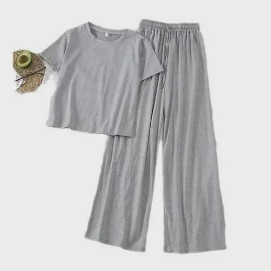 „2024 Costum de pijama din două piese pentru femei, largi, largi de primăvară”