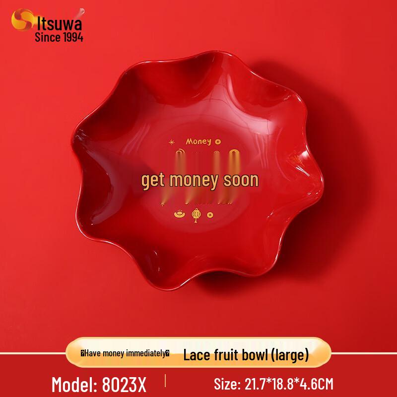 WUHE Auspicious Melamine Lace Fruit Plate Set