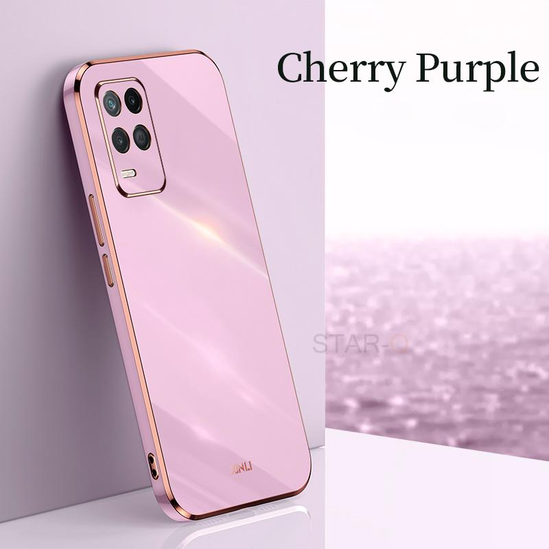 Luxury Plating Gold Frame Phone Case On For Oppo Realme 8 Pro 4g Realme8 8pro Soft Silicone Tpu Back Cover