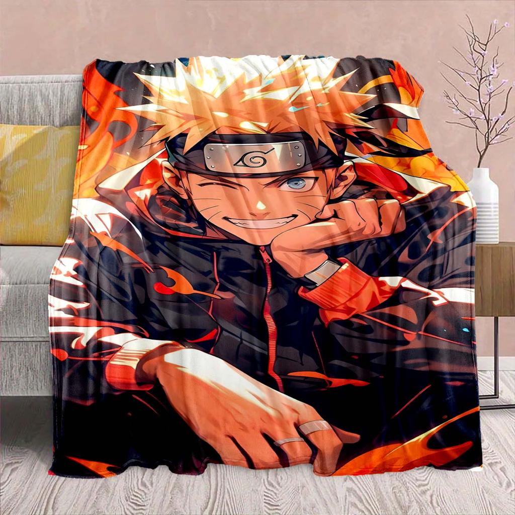 Naruto Anime Flannel Blanket - Soft Warm Perfect for Sofa, Bedding Camping Travel Office Home Decor -QJY