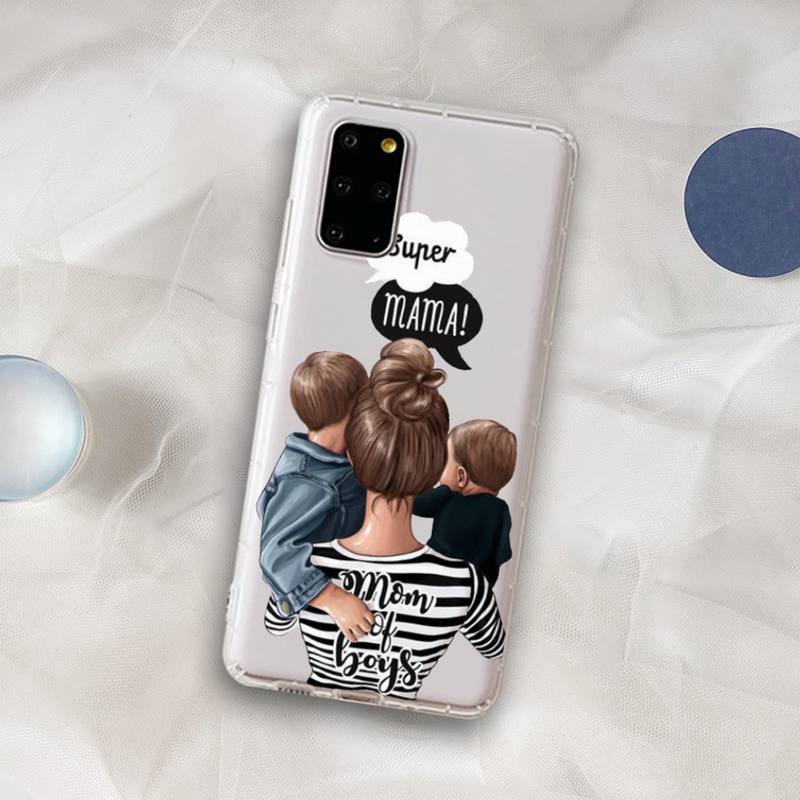 Super Mom Girl Boy Baby Phone Case For Samsung A 51 30s 71 21s 70 10 31 30 52 12 40 S20 21 plus lite UlTRA Galaxy S20