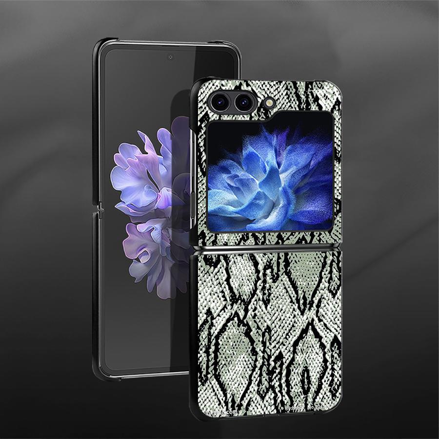 

Модный чехол под змеиную кожу для Samsung Galaxy Flip7 FE Flip5 Z Flip 7 6 5 4 3 Flip4 Flip3 Flip6 Задняя крышка телефона Funda Galaxy Z Flip4