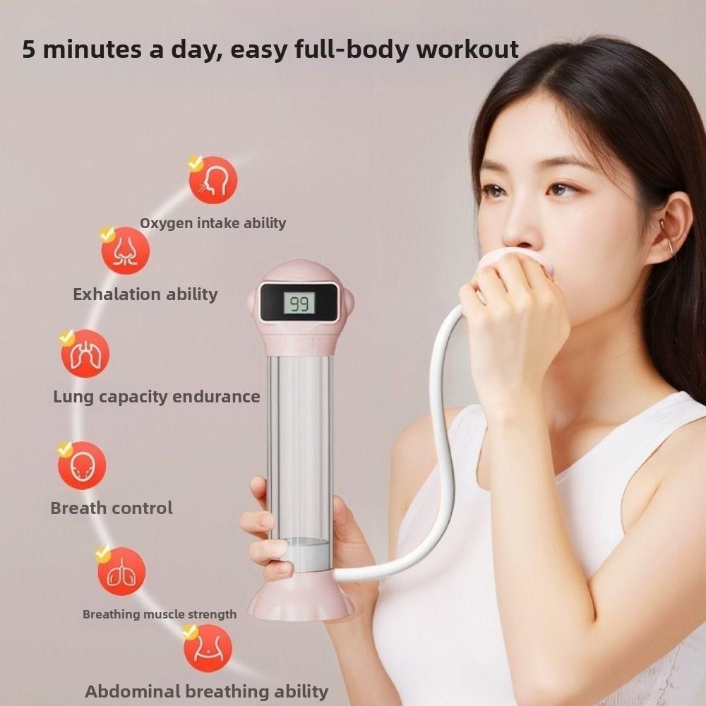 Adjustable Resistance Counted Breathing Dumbbell  Breathing Training Device