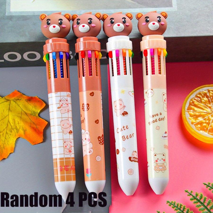 

4/8 ШТ. Шариковые ручки с мультяшным дизайном медведя, разных цветов, выдвижные, 10 цветов, 0,5 мм, канцелярские товары, подарки для вечеринок, к сезону выпускных, обратно в школу 4 PCS