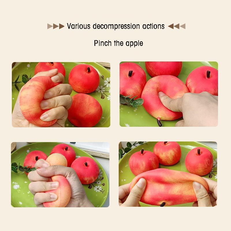 Slow Rebound Simulation Apple Maltose Pressure Ball Squeeze Whole Trick Relieve Stress Adult Vent Children'S Toys Fidgeting Toys