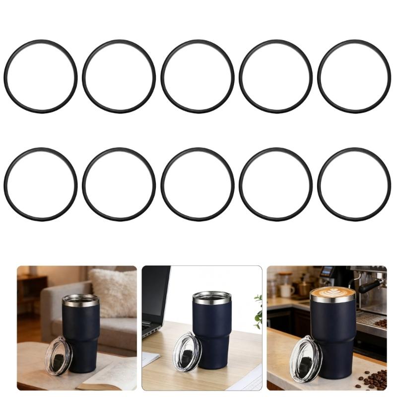 10PCS  Rubber Gasket Inserts For Drinkware Lids Leakproof Sealing Rings Replacement Parts Accessories