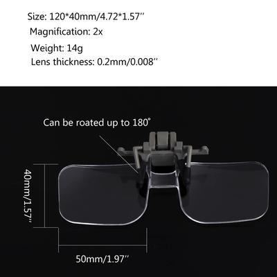 Portable Glasses Style Magnifier with Pouch for Reading or Viewing Coins /Stamps for Ideal Crafts and Map Reading