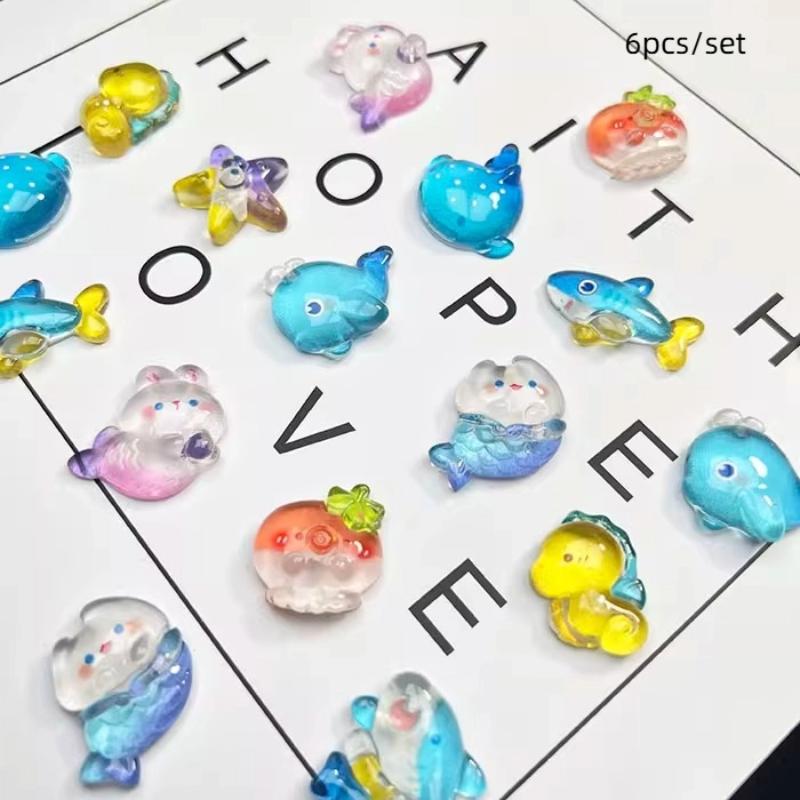 

6 шт./набор Мультяшный Синий Кит Акула Дельфин Звезда Сердце Смола Шармы для Обуви Пряжка Украшения для Обуви Клоги Аксессуары для Шлепанцев с Отверстиями 6pcs