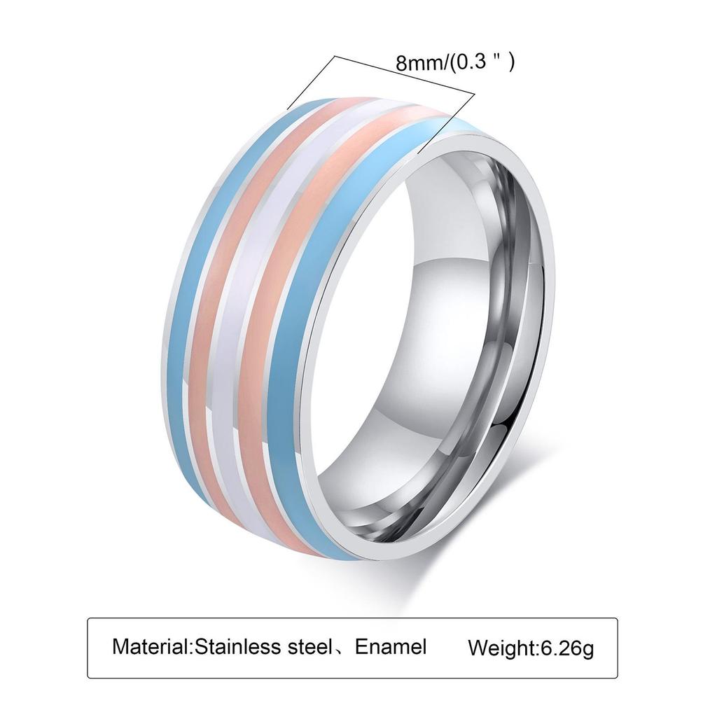Quanshi 8mm Pierścionek z biżuterią z kolorową flagą PR-033