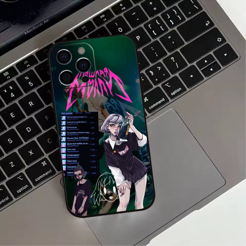 Singer Poshlaja Molli  Phone Case For iPhone 17,16,15,14,13,12,11 Plus,Pro Max,XS,Soft Silicone Black Cover