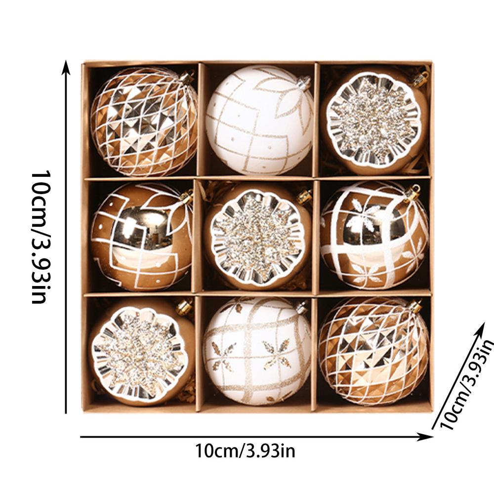 

Рождественские шары, упаковка 9 штук, небьющиеся рождественские подвесные шары, золотые рождественские шары для праздничного свадебного декора