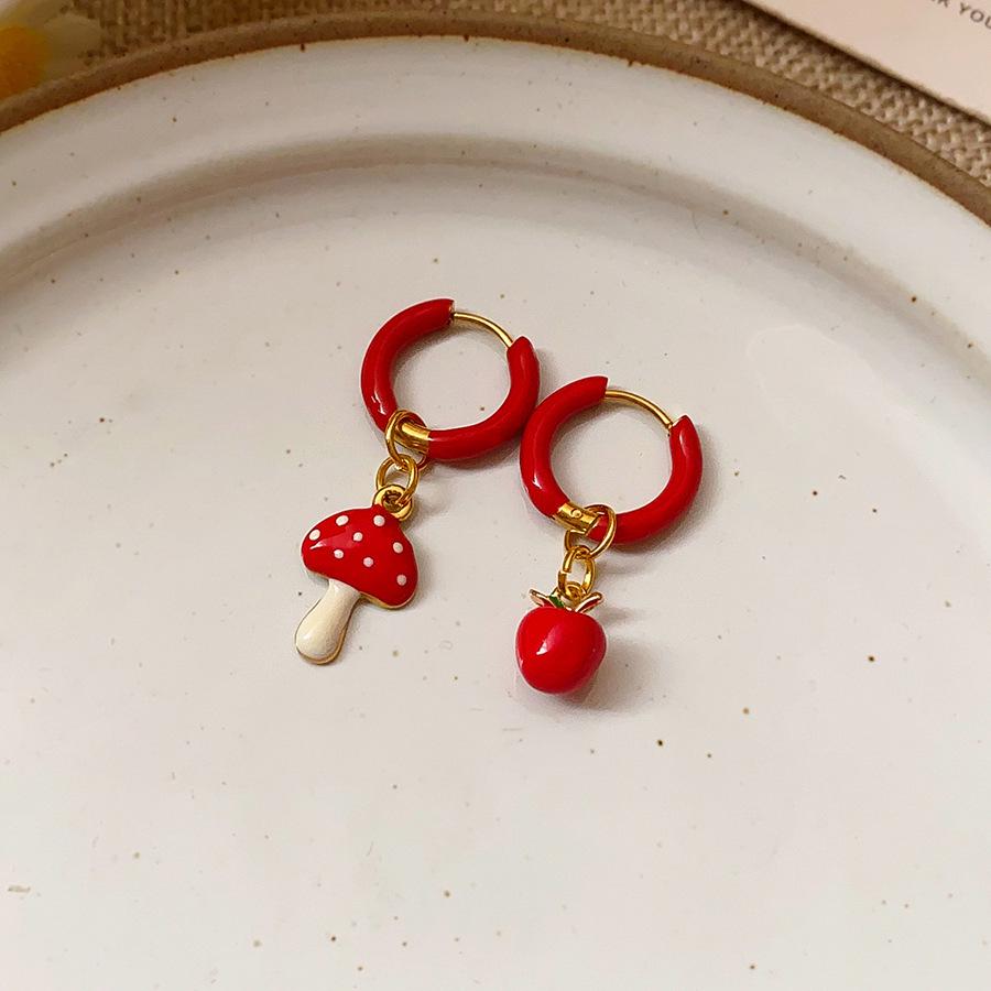 Silberne Nadel Tropfenöl Rote Perlen Ohrstecker - Eleganter & Vielseitiger Schmuck für Damen