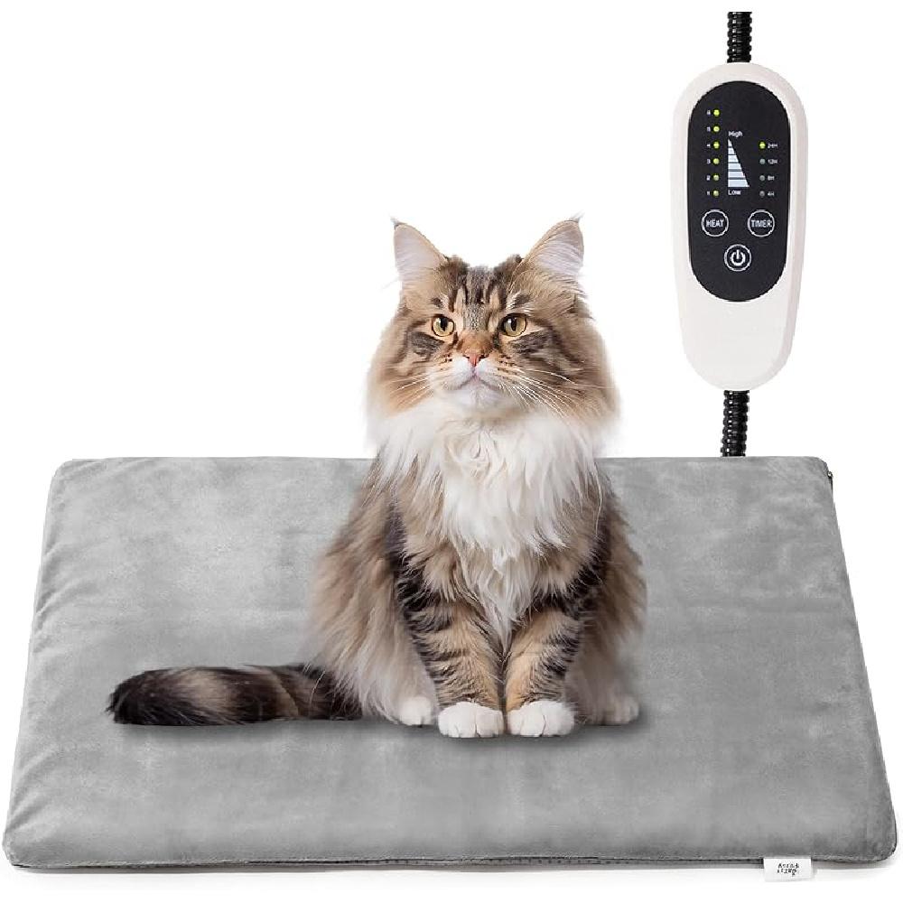

70×40 см грелка для домашних животных, 6 регулируемых температур грелка для собак и кошек с таймером, водонепроницаемая грелка для помещений для собак с устойчивым к жеванию шнуром 70x40cm