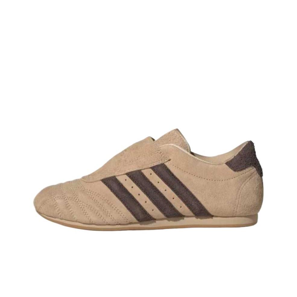 adidas Taekwondo Wygodne Wszechstronne Proste Modne Amortyzacja Wstrząsów Antypoślizgowe Trwałe Treningowe Buty Niskie Damskie Trampki Brązowe JQ3606