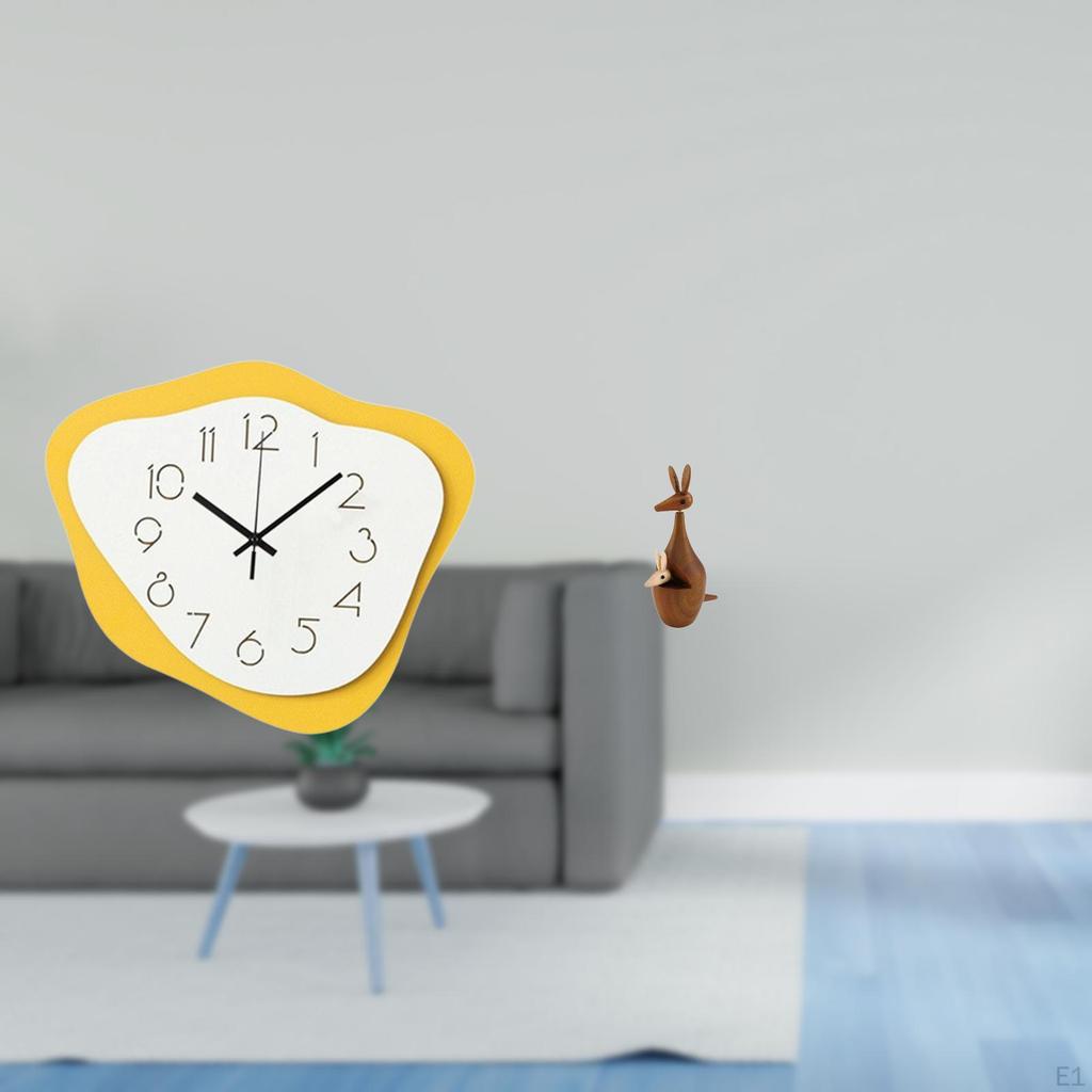 Acrylic Animal Wall Clock Statue Modern Office Ornament Silent Timepiece Decorative Party Favor Wood