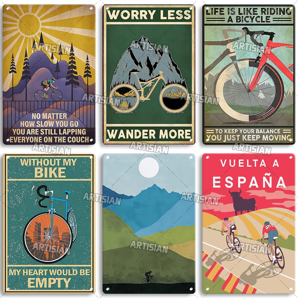 Artisian Cycling Metal Sign Bicycle Riding Tin Plaque Bike Decorative Poster Wall Decor Garage Bar Pub Club Hotel Cafe Kitchen