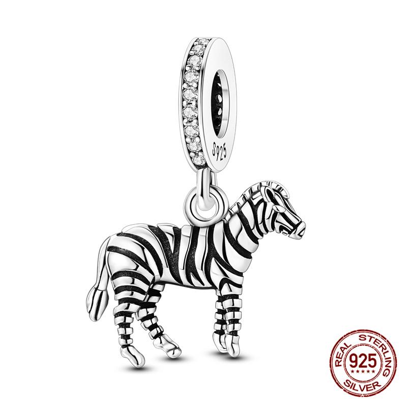 100% 925 silver Animal Series Bulldog Zebra Squirrel Charms Fit Original 925 Bracelet DIY Jewelry Making Women Gift