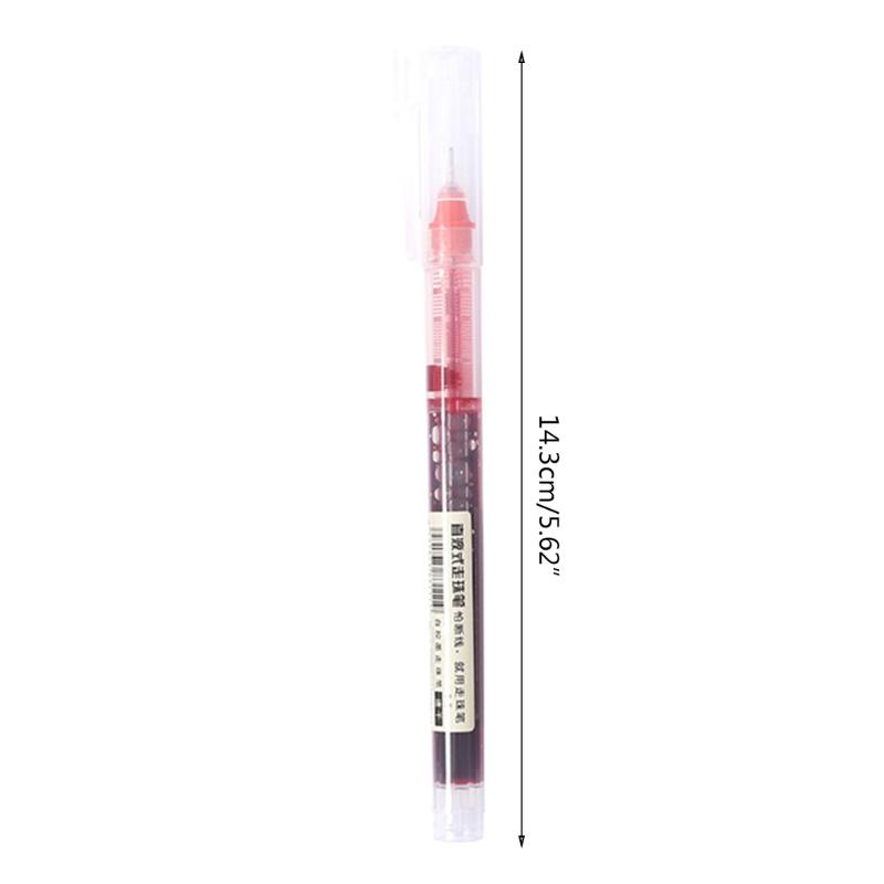 10Pcs/Pack Portable Rollerball Pen 3 Colors Optional Anti-Slip Pen Grip 0.5mm Needle Nib Office School Writing Supplies