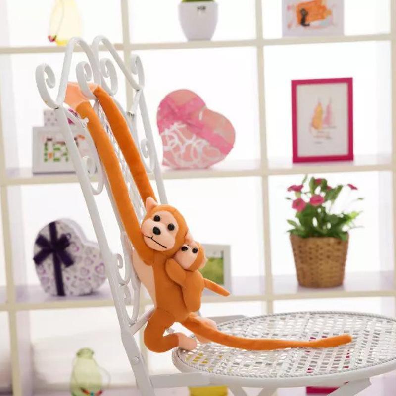 Păpușă maimuță pentru perdea Maimuță cu brațe lungi Jucărie de pluș Maimuță suspendată Cap de coliziune pentru mașină electrică Păpușă de cârpă Pandantiv mic pentru casă