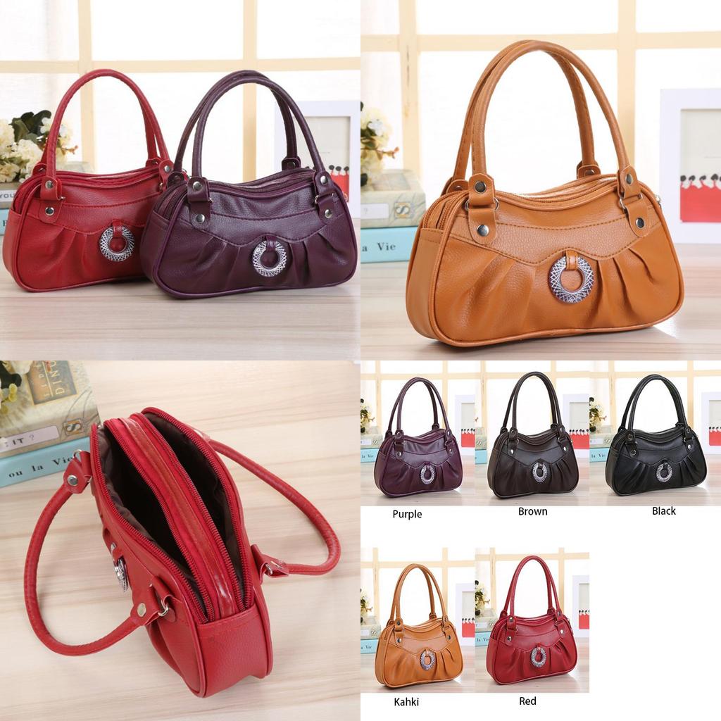 Elegant Pure Color Handbag For Women With Soft Pu Leather And Classic Design