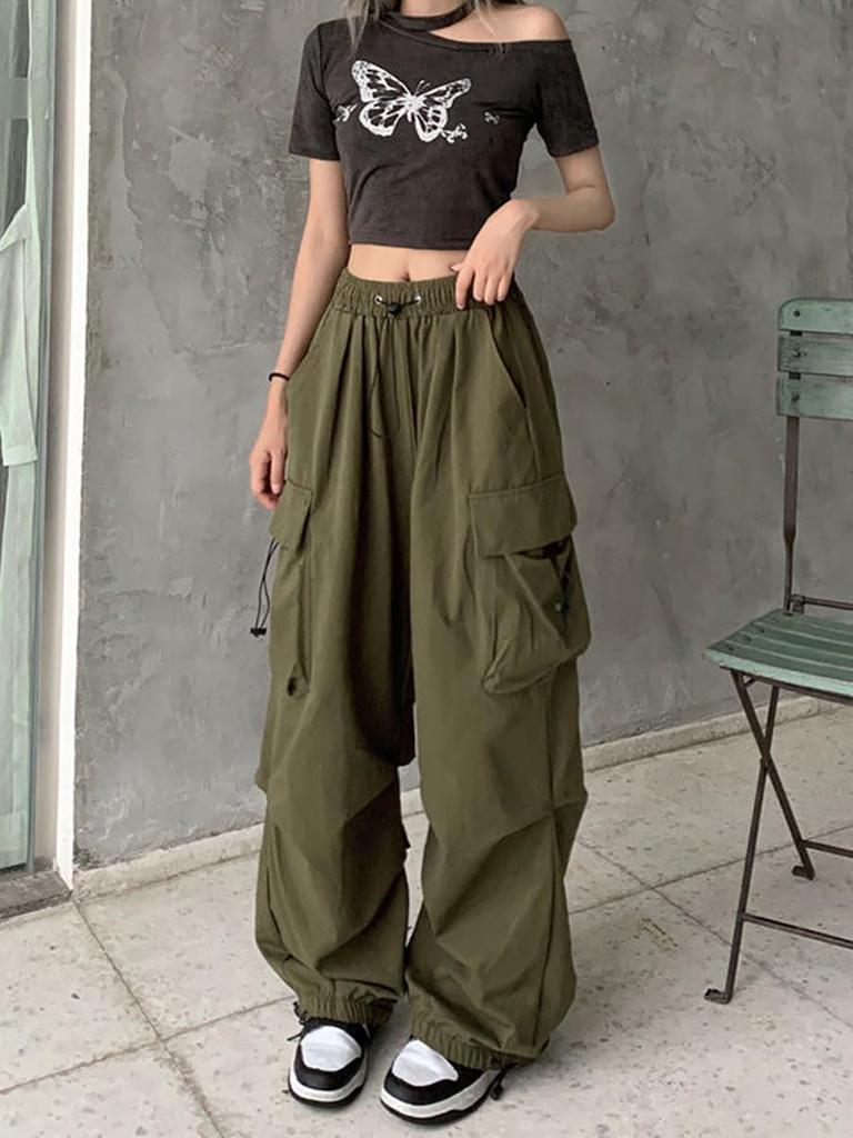 SvaYvee Cargo Long Easy Elastic Work Loose Street Plus Size M Women's Pants, Pants, Casual, Pants, Waist, Pants, Fit, Dance, Style, Sizes, 01. Beige,