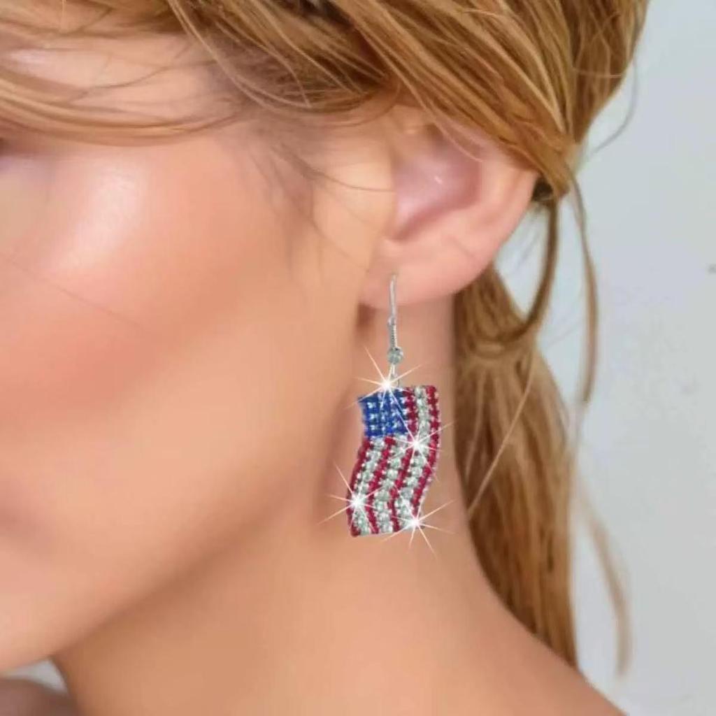 Spring 2026 Sterling Silver Rhinestone Star-Spangled Earrings