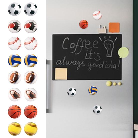 2 Adet 25 MM Rugby Buzdolabı Mıknatısı Sentetik Reçine Ev Dekorasyon Mini Futbol Beyzbol Voleybol Mikrodalga Fırın Buzdolabı Mıknatısı Spor Meraklıları
