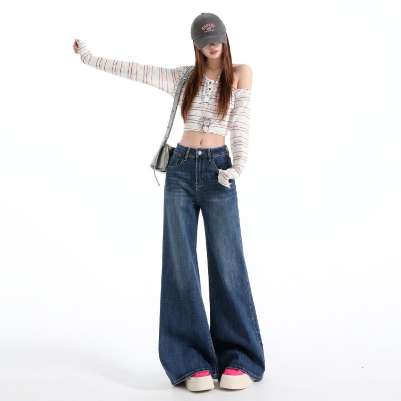 Women s American Retro High-Waist Micro-Flare Jeans - Slimming Style for Spring/Autumn 2026 Medium