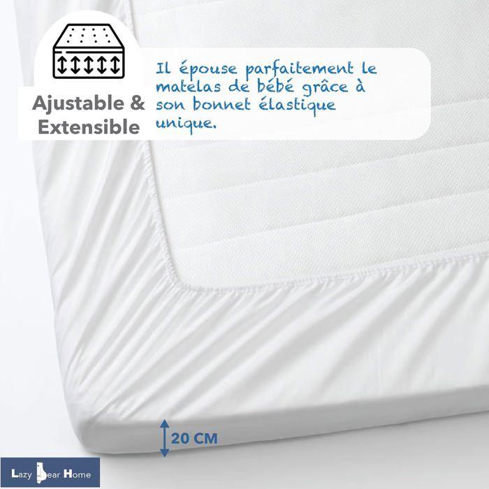 Protège-Matelas Imperméable - Lazy Bear Home - 70x140cm - Coton Éponge - Hypoallergénique - Lavable