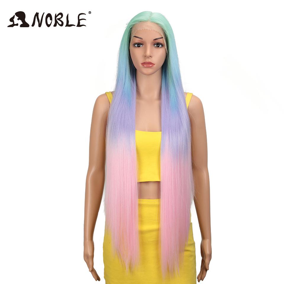 Noble Cosplay Wigs For Black Women Long Straight Synthetic Lace Wig 38 Inch Pink Ombre Blonde Wig Blonde Wig Synthetic Lace Wig