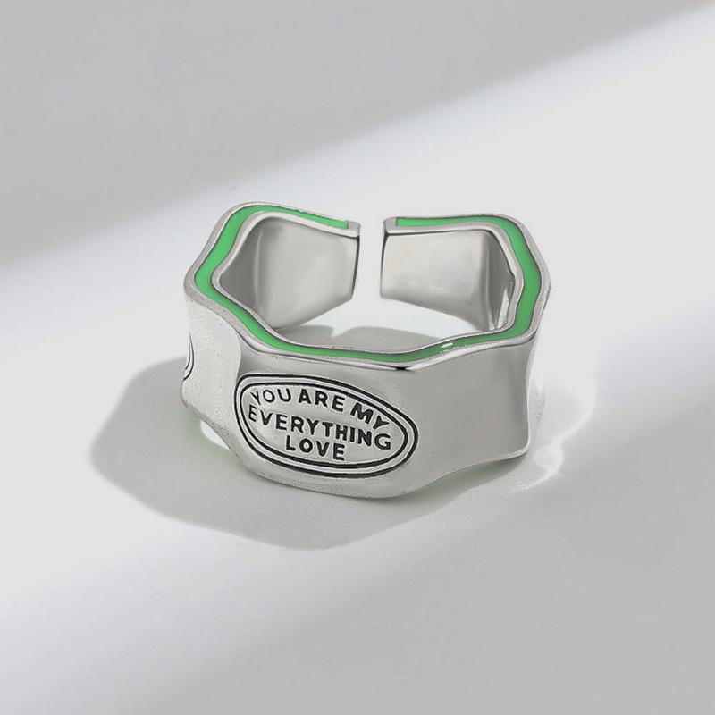 Retro Avocado Ring Bracelet For Women Irregular Adjustable Ring Handmade Designer Zircon Accessories Unisex Gift For Lovers