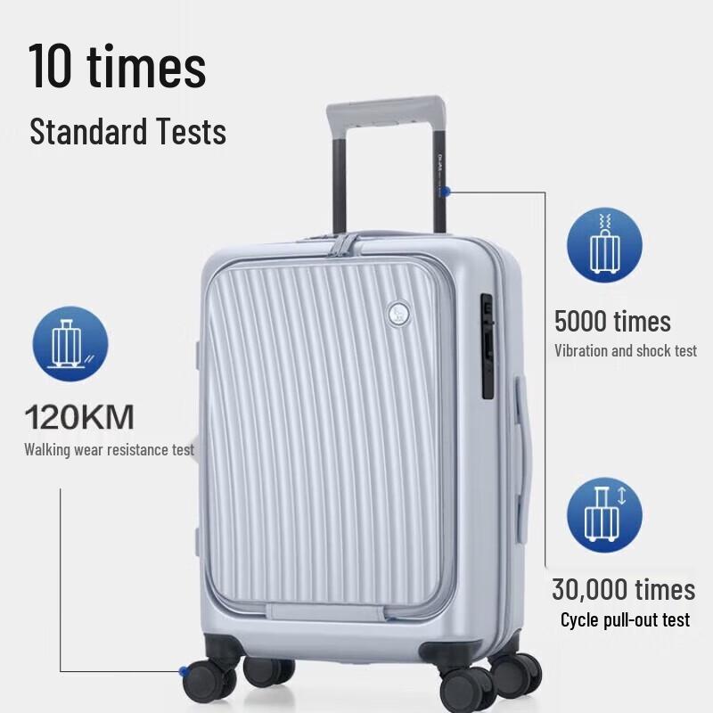 OIWAS Rechargeable Front-Opening Carry-on Suitcase