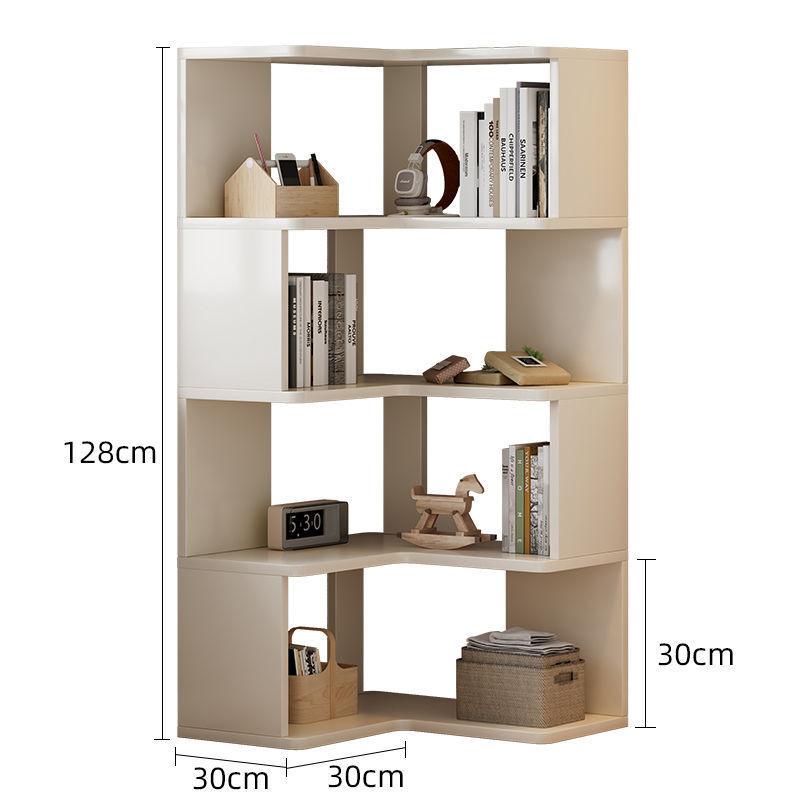 Corner Cabinet, Multi-layer Solid Wood Storage Rack for Living Room, Floor-standing or Wall-mounted Bookshelf for Corner Storage