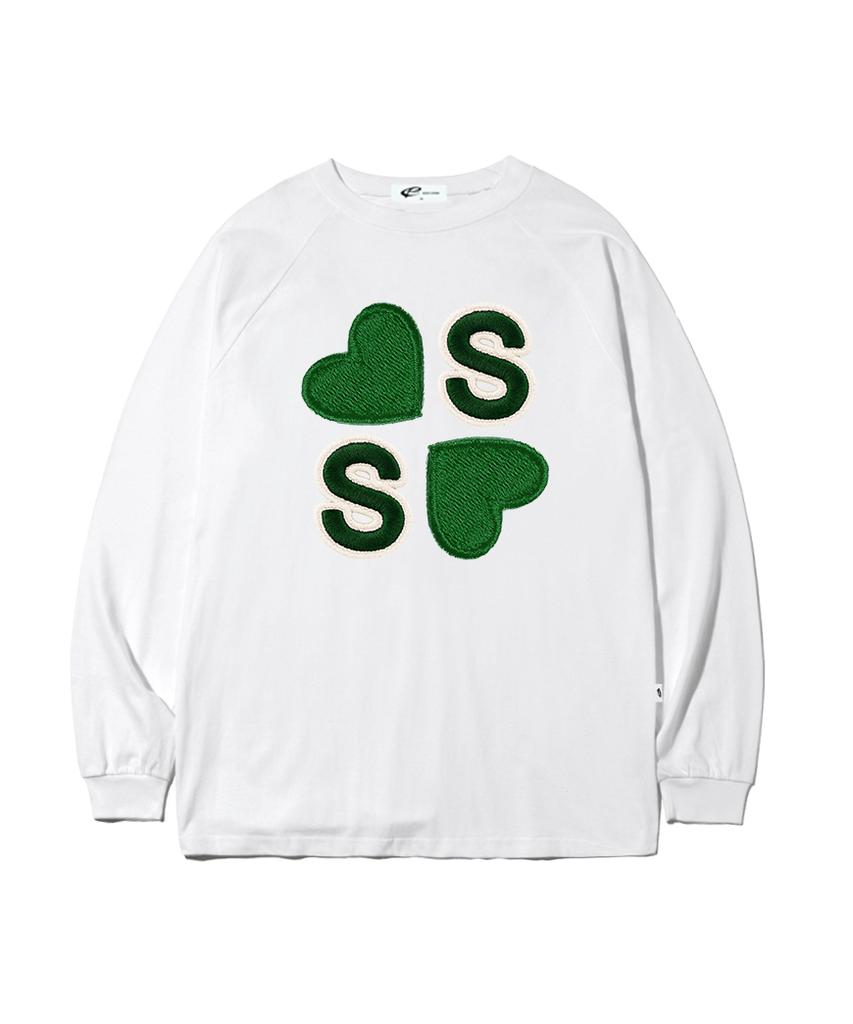 Page Cc Lucky S Print Oversized Long Sleeve White