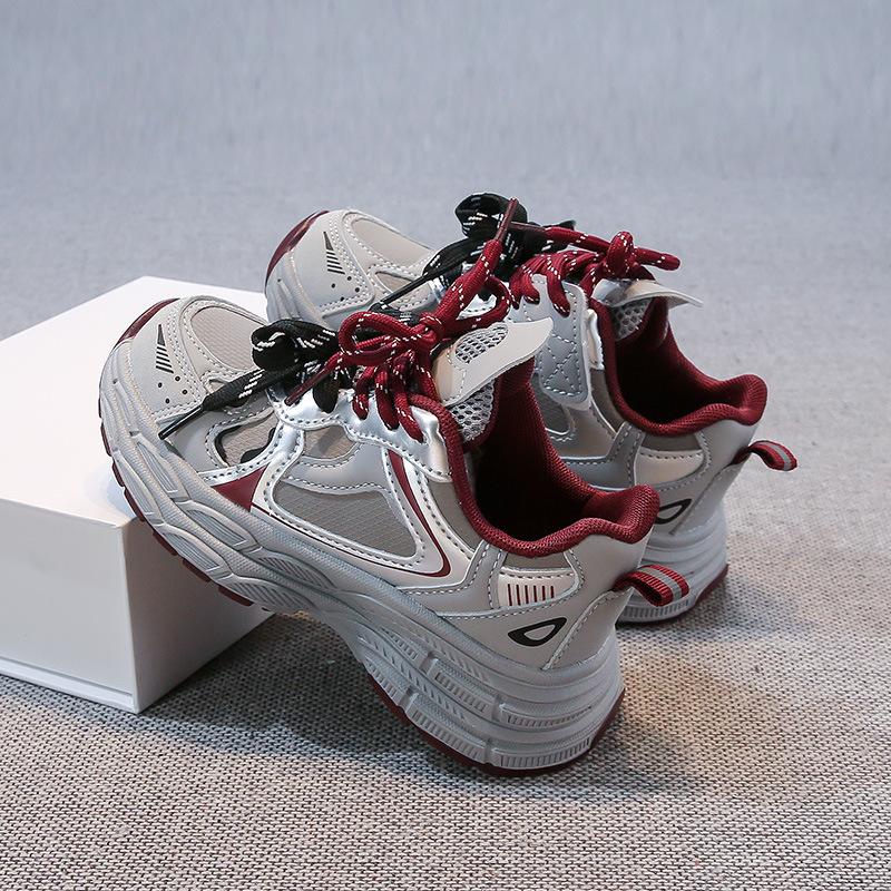Children's Dad Shoes Shoes Leather Surface Waterproof 25 Spring and Autumn New Non-slip Classmates Boys and Girls Sports Shoes Dad Shoes