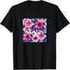 Fuchsia Flower Watercolor Pattern Graphic T-Shirt