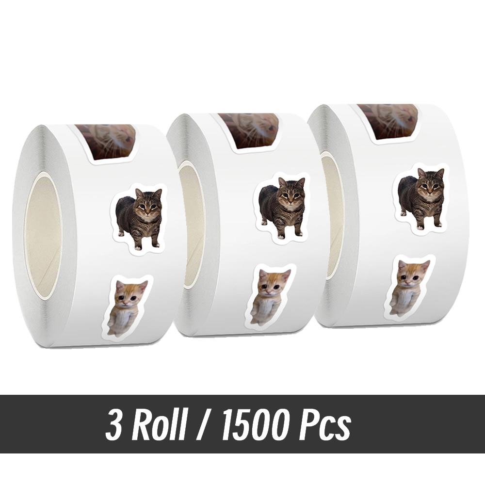 500Pcs/Roll Animation Meme Cat Stickers For School Reward Stickers Classroom Decoration Encouragement Sticker For Student Teacher
