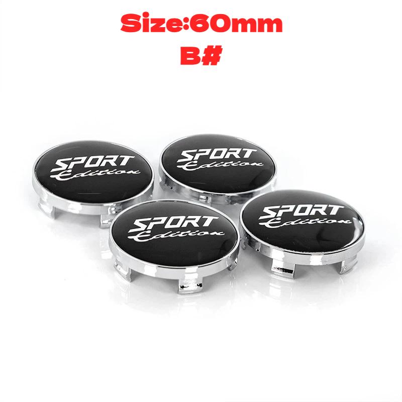 4Pcs 60mm/65mm SPORT Edition Logo Car Wheel Center Hub Caps Cover Decoration Accessories
